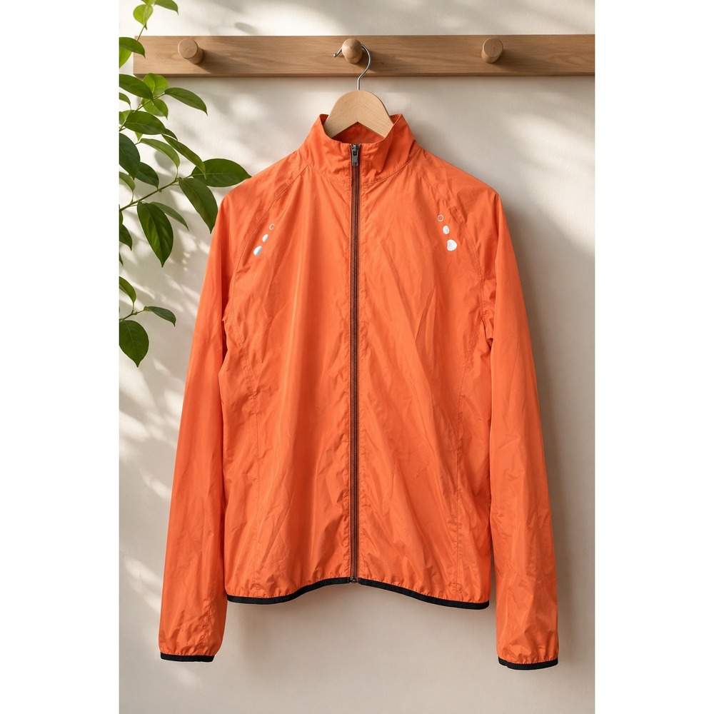 MEC Made in Canada Orange Lightweight Running Cycling Hiking Jacket Women's XL